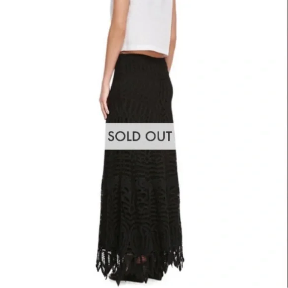 NWT Twelfth Street By Cynthia Vincent Lace Maxi Skirt/Dress in Black